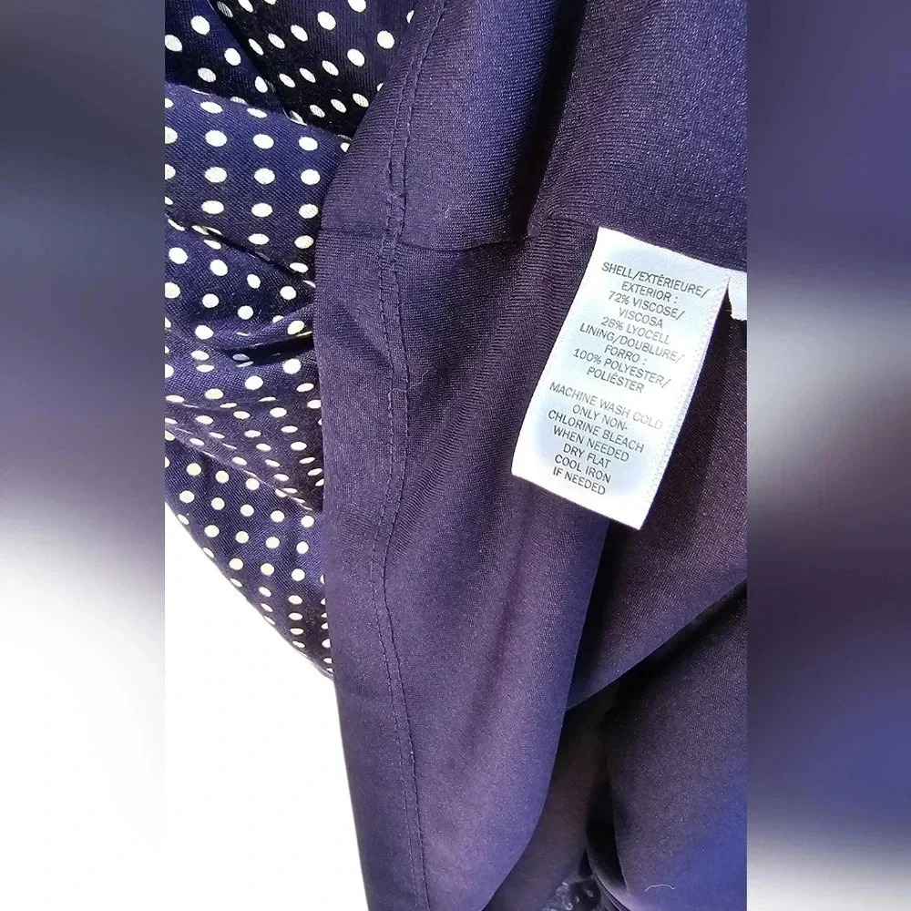 Ann Taylor Loft - Small Petite  - Navy & Biege Polka Dot Dress.​​​​​ - Picture 5 of 5
